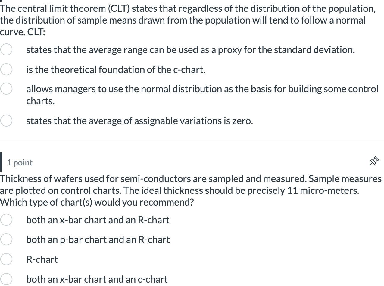 The central limit theorem (CLT) states that