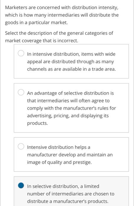 Marketers are concerned with distribution