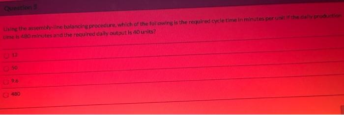for Lising the assembly-line balancing procedure,