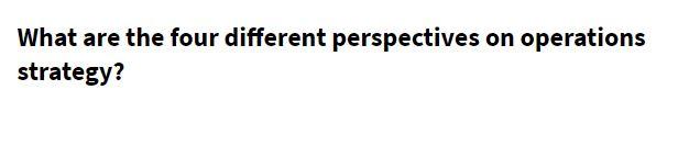 What are the four different perspectives on