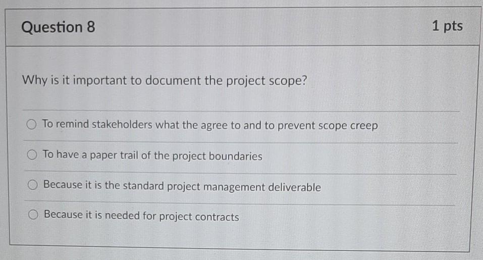 Question 1 1 pts What are the components that