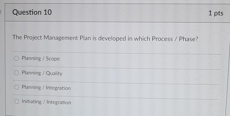 Question 1 1 pts What are the components that