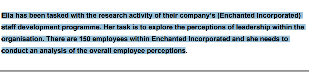 QUESTION 1 Develop a research title for the case