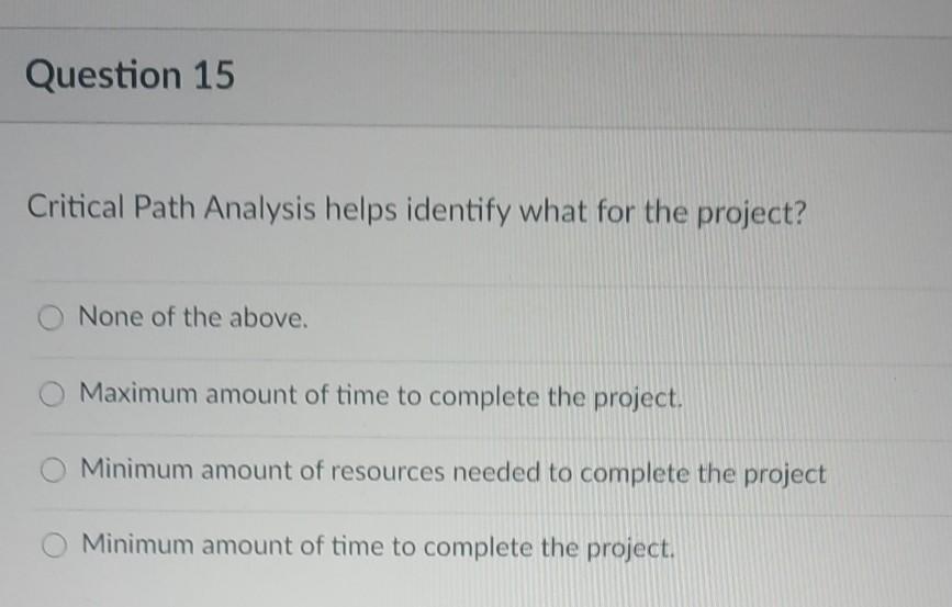 Question 1 Traditionally (the triple constraint),