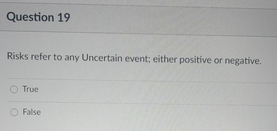 Question 1 Traditionally (the triple constraint),