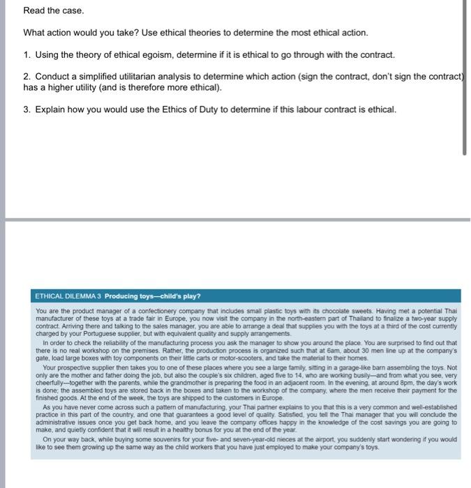Read the case. What action would you take? Use