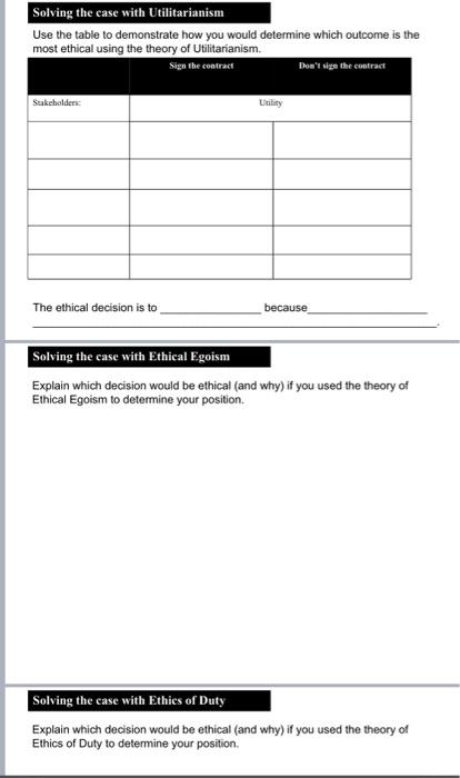 Read the case. What action would you take? Use