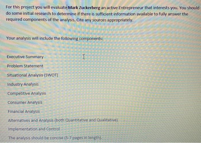 5 to 7 pages For this project you will evaluate