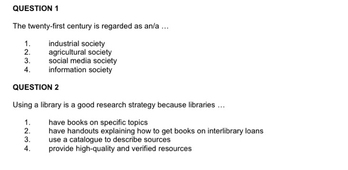 Multiple choice QUESTION 1 The twenty-first