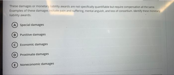These damages or monetary liability awards are
