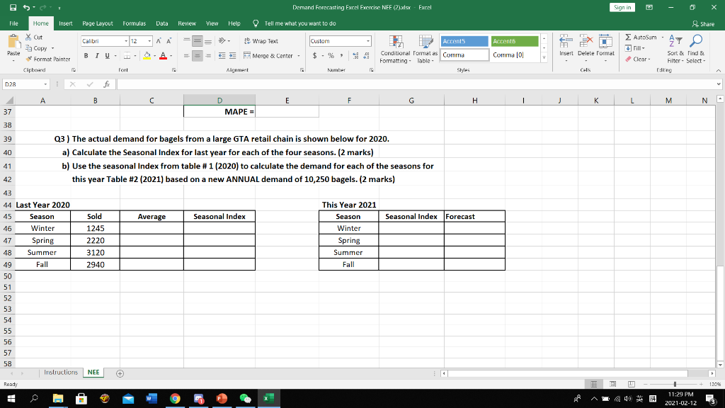 Demand Forecasting Excel Exercise NEE (2.xlsx -
