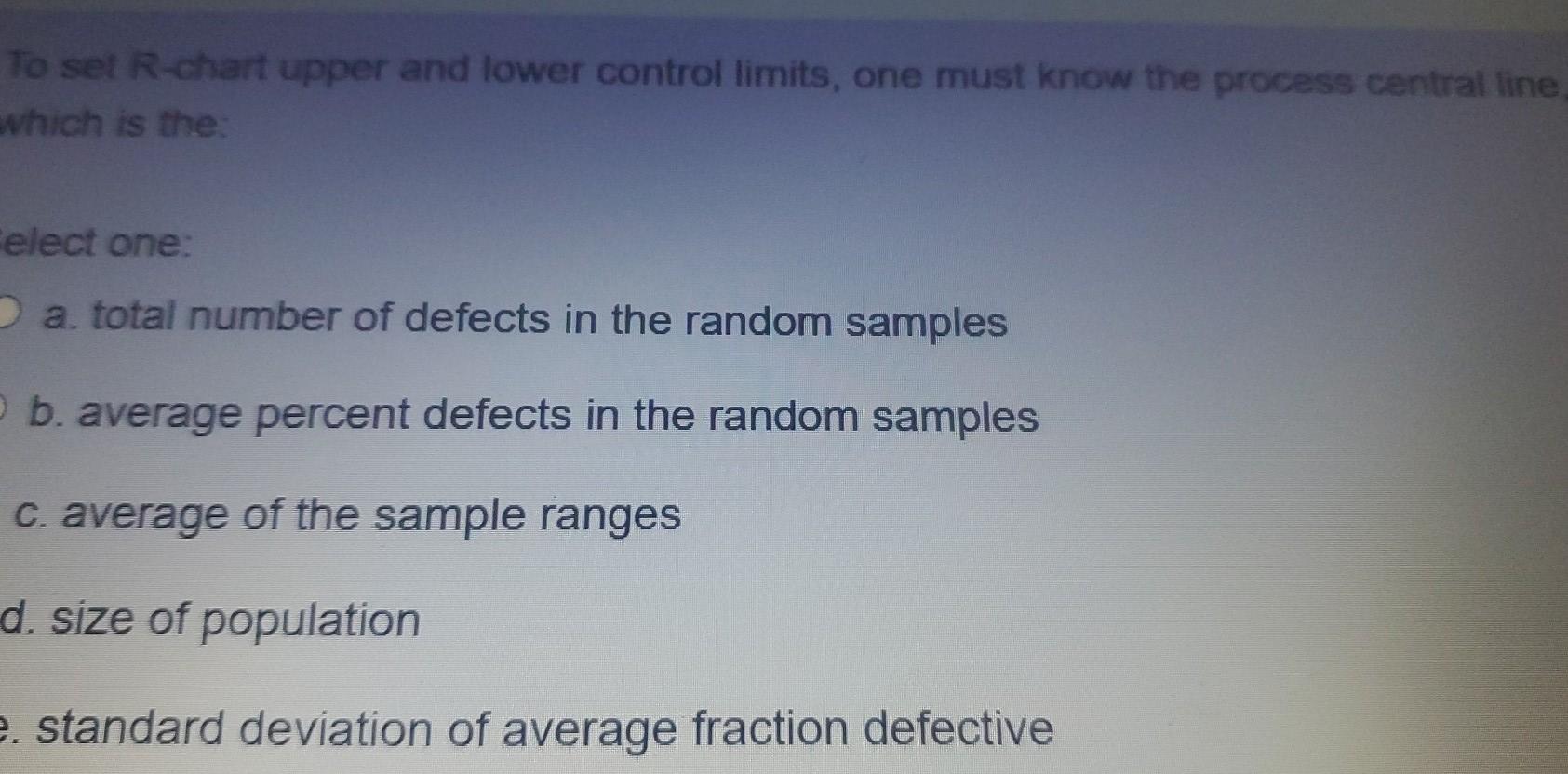 To set R-chart upper and lower control limits,