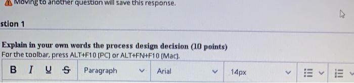 Moving to another question will save this