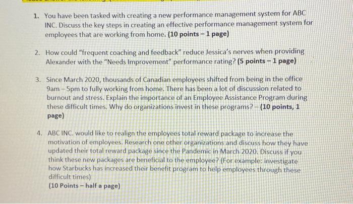 1. You have been tasked with creating a new