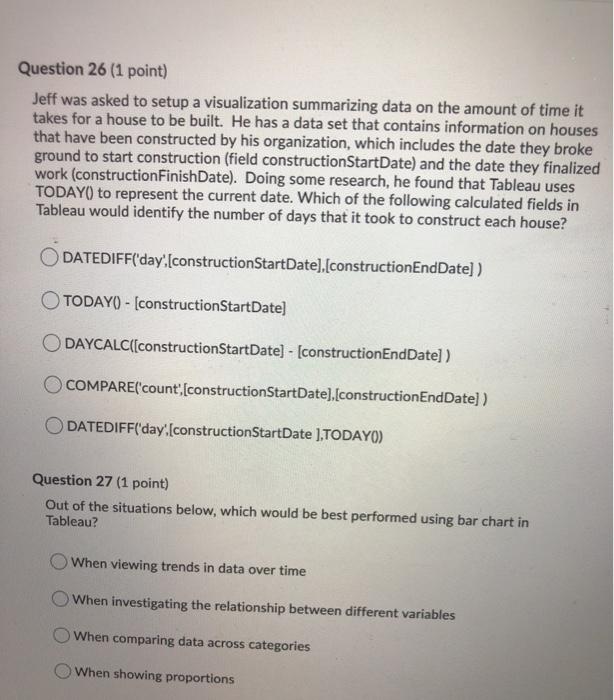 26 & 27 please Question 26 (1 point) Jeff was