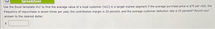 Use the Excel template VLC to find the average
