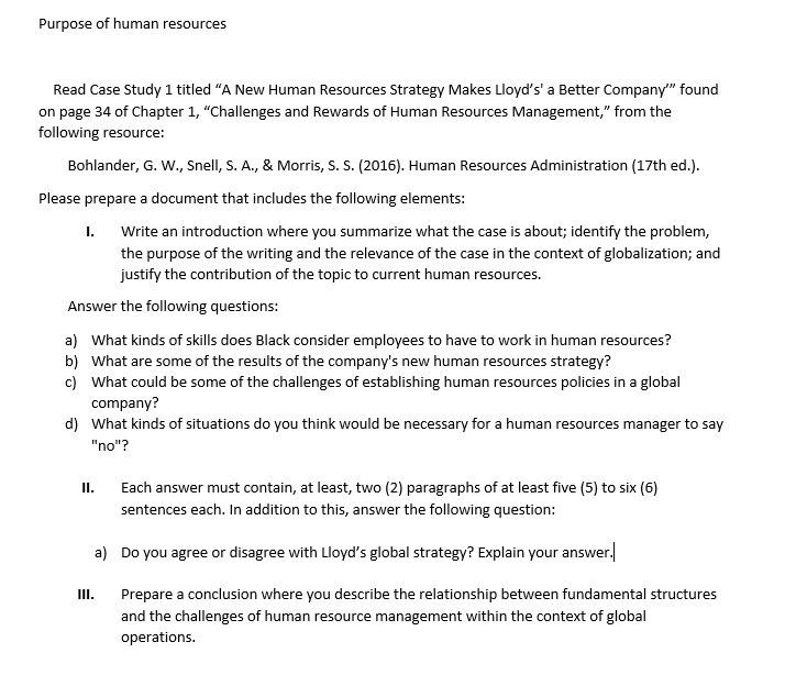 Can you help with the following case study from