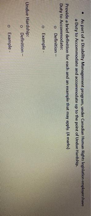 . As part of a Disability Management program,