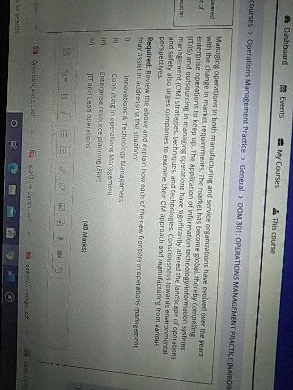 e Dashboard Events My Courses This course courses