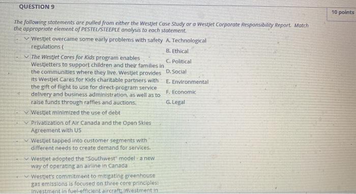 QUESTION 9 10 points The following statements are