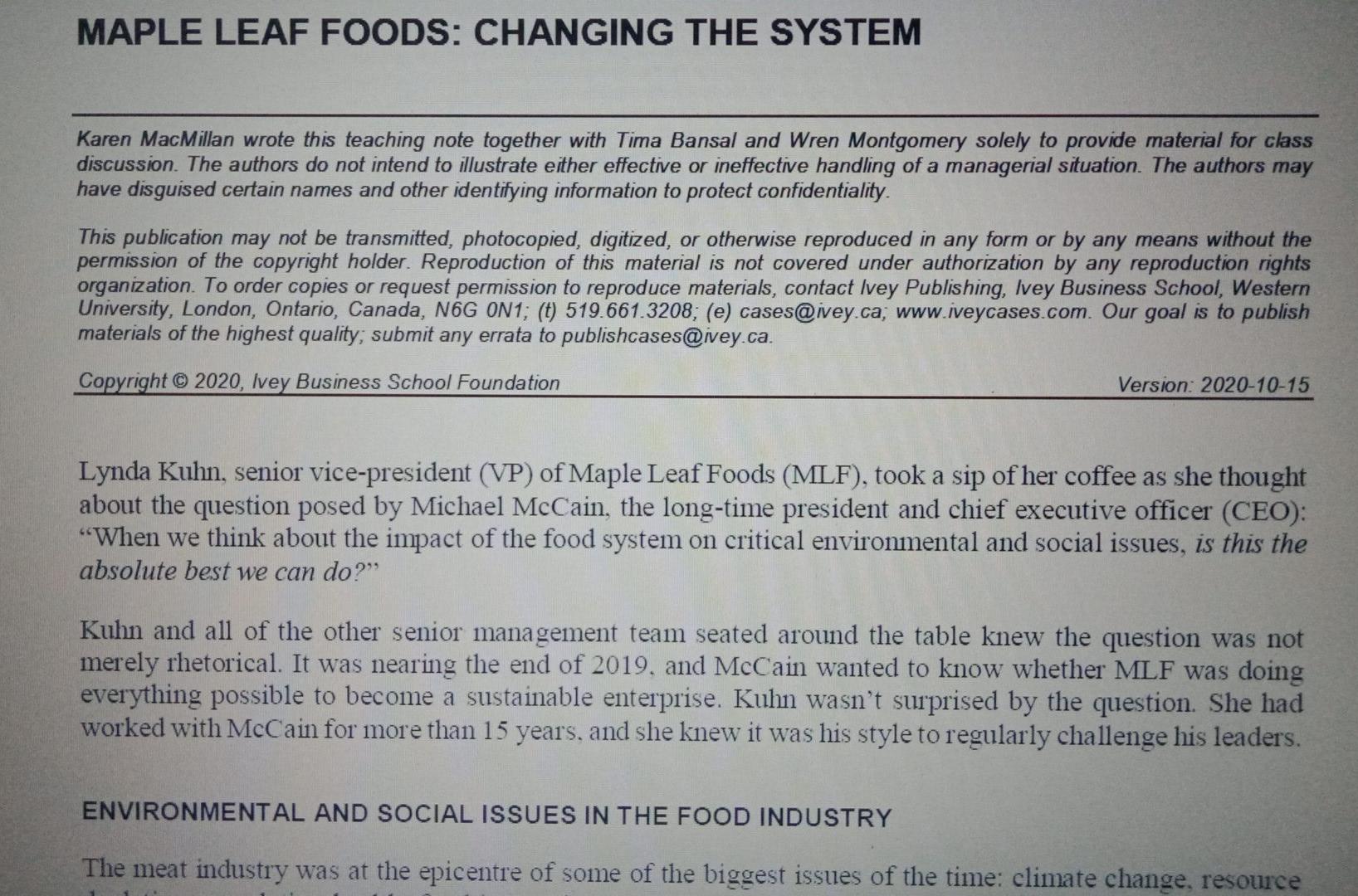 Issue identified in the case. You should consider