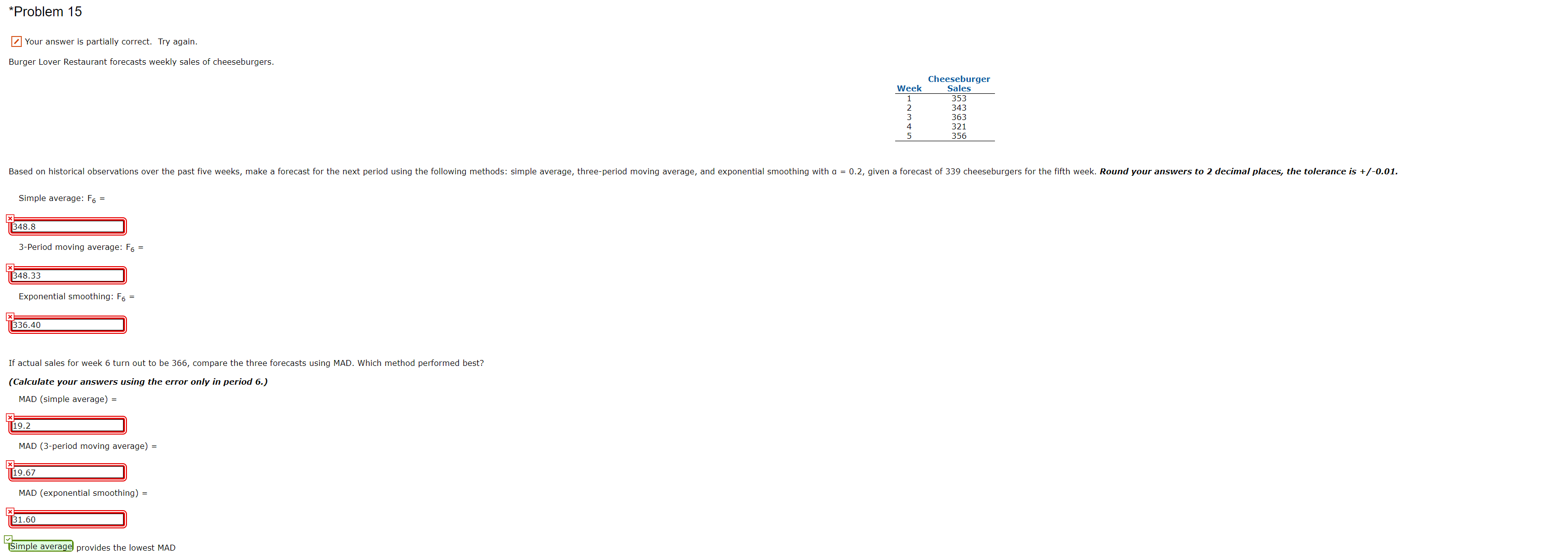*Problem 15 Your answer is partially correct. Try
