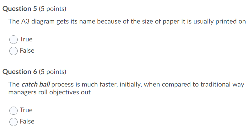 Question 5 (5 points) The A3 diagram gets its