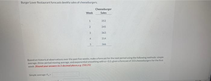 need help please Acomponential smoothing with