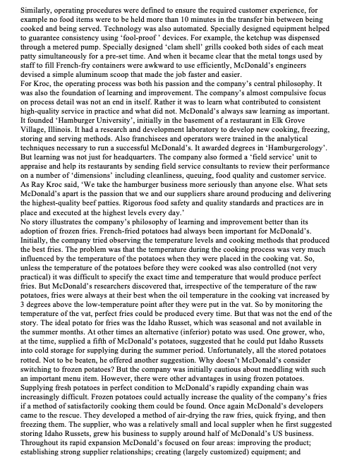 Case study: McDonald's: Half a century of Growth