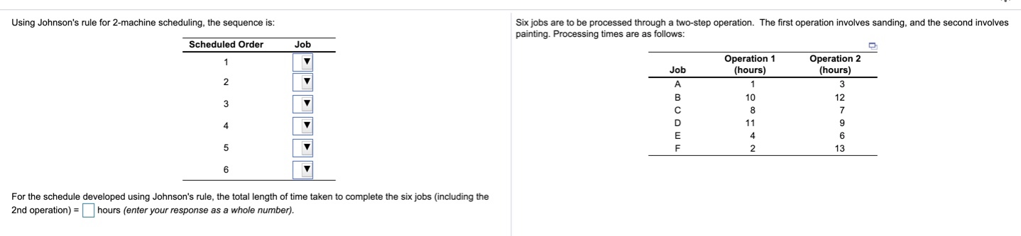 Using Johnson's rule for 2-machine scheduling,