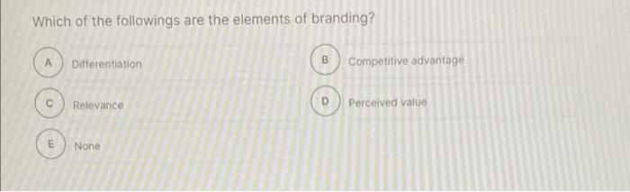 help Which of the followings are the elements of