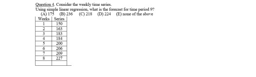 Question 4. Consider the weekly time series.