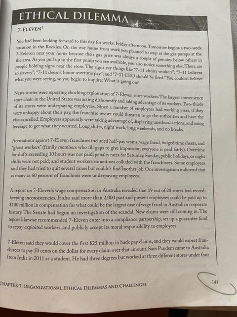 Read the case study 7-Eleven and answer the