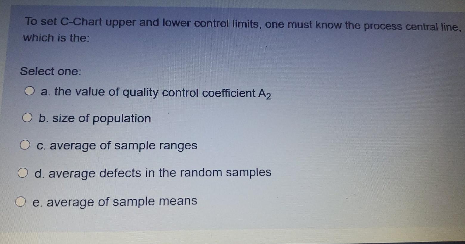 To set C-Chart upper and lower control limits,