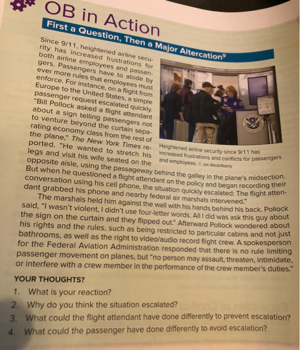 Answer questioms 1 through 4 OB in Action First a