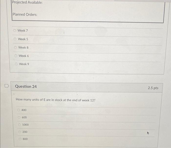 For the next two questions, use the same BOM