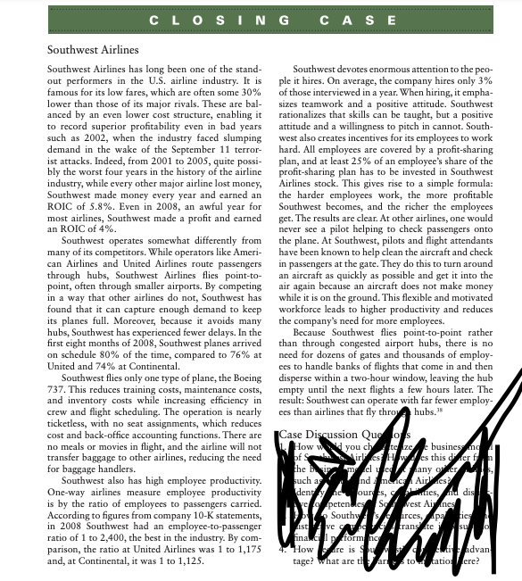 Please read the attached article "Southwest