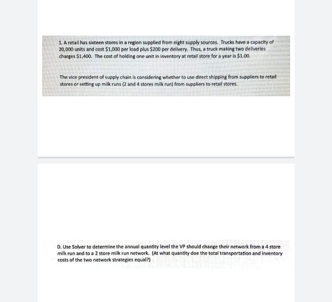 Please Solve Part D only don't copy paste post in