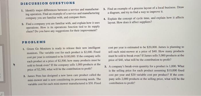 1-4 discussion 2&4 problems We will work in teams
