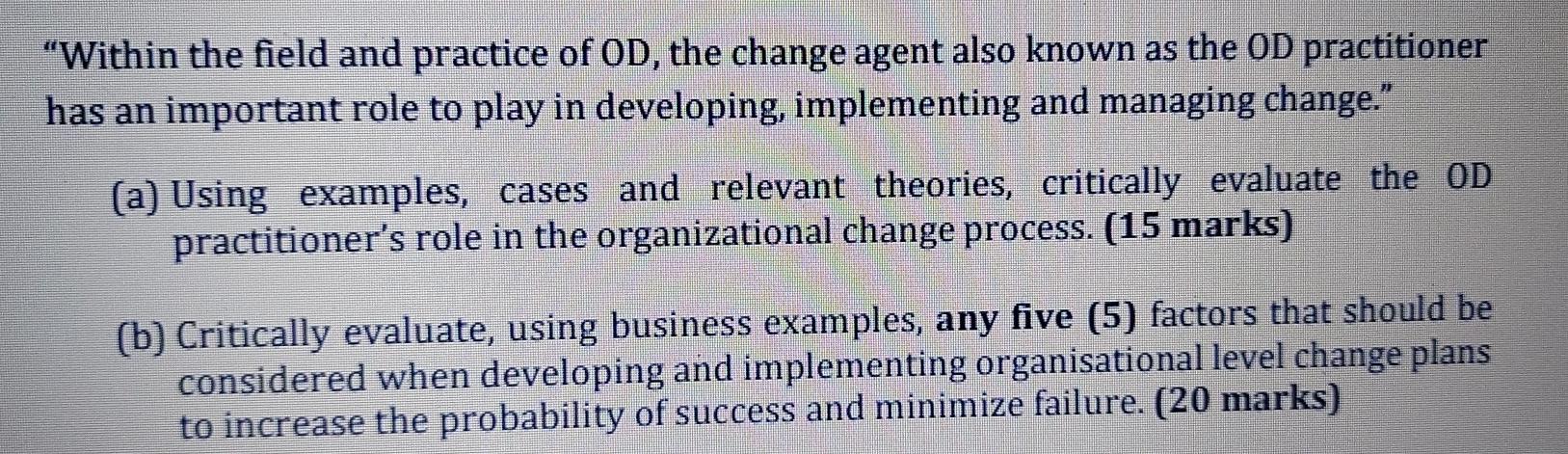 This Organisational Development a management