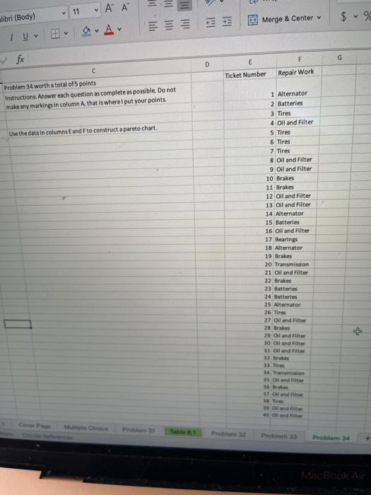 Ticket Number Repair Work Instructions: Answer