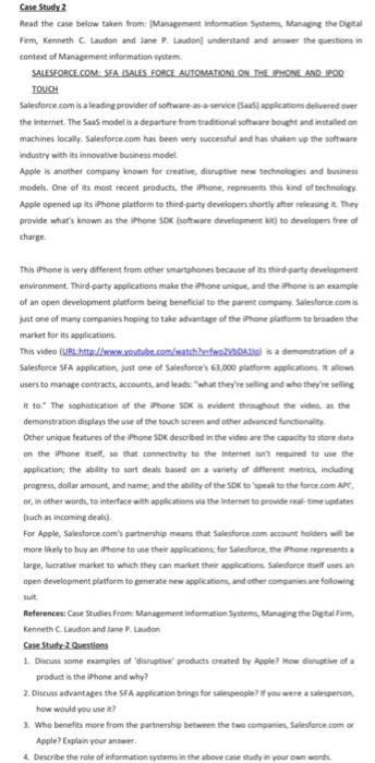 Case Study 2 Read the case below taken from