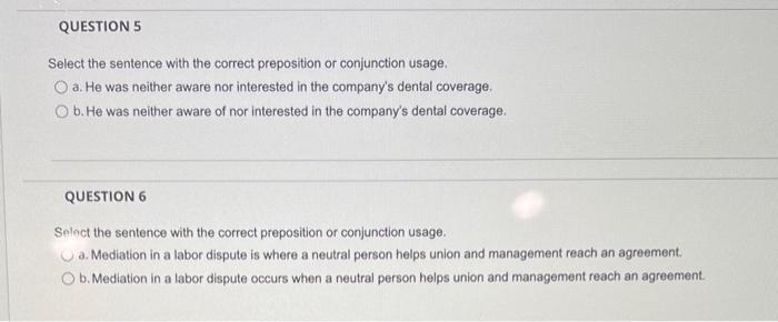 Select the sentence with the correct preposition