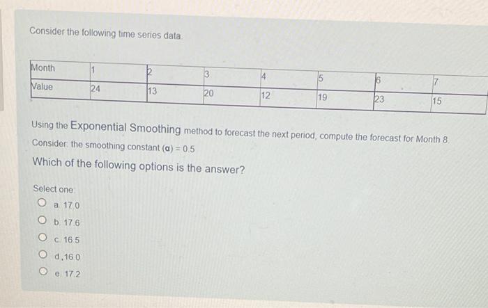 Consider the following time series data Month B 3