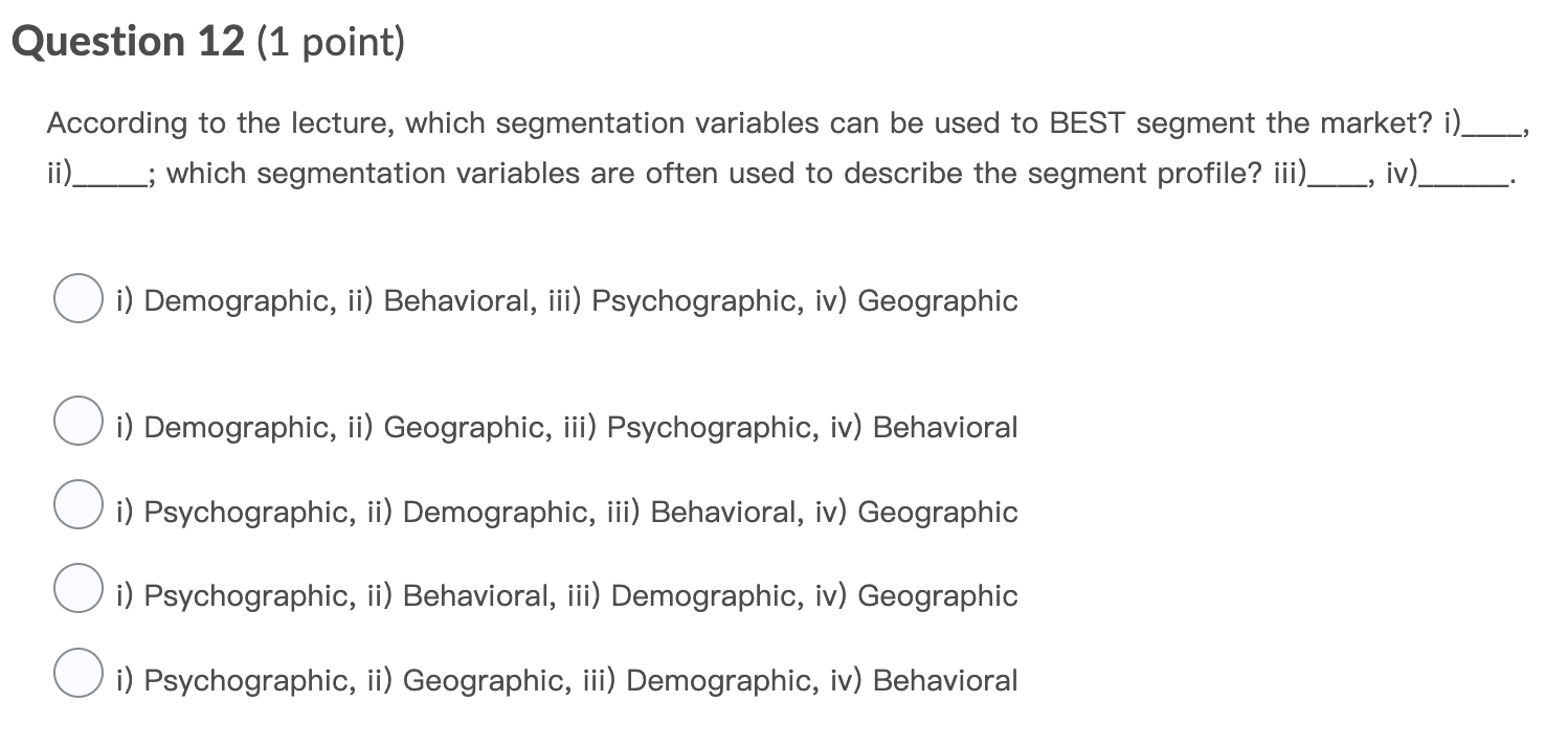 Question 12 (1 point) According to the lecture,