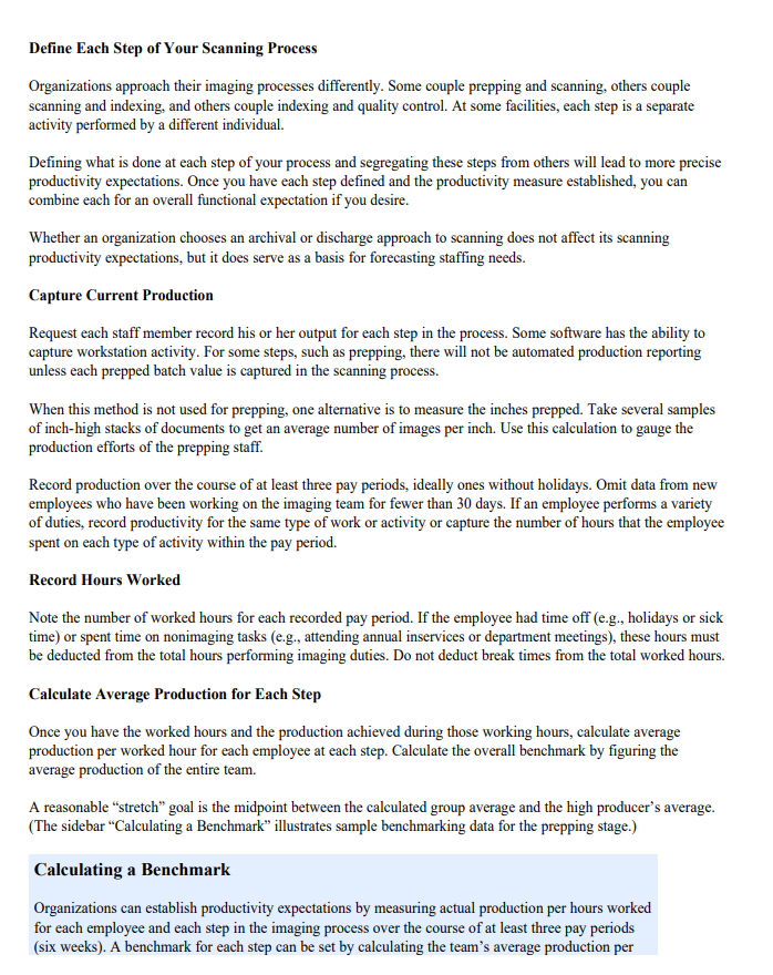 In the article entitled Benchmarking Imaging: