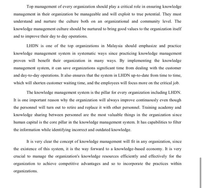 subject: knowledge management In real working