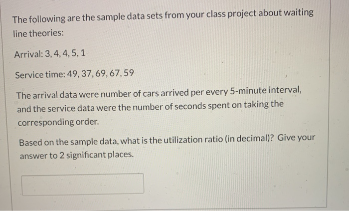 The following are the sample data sets from your