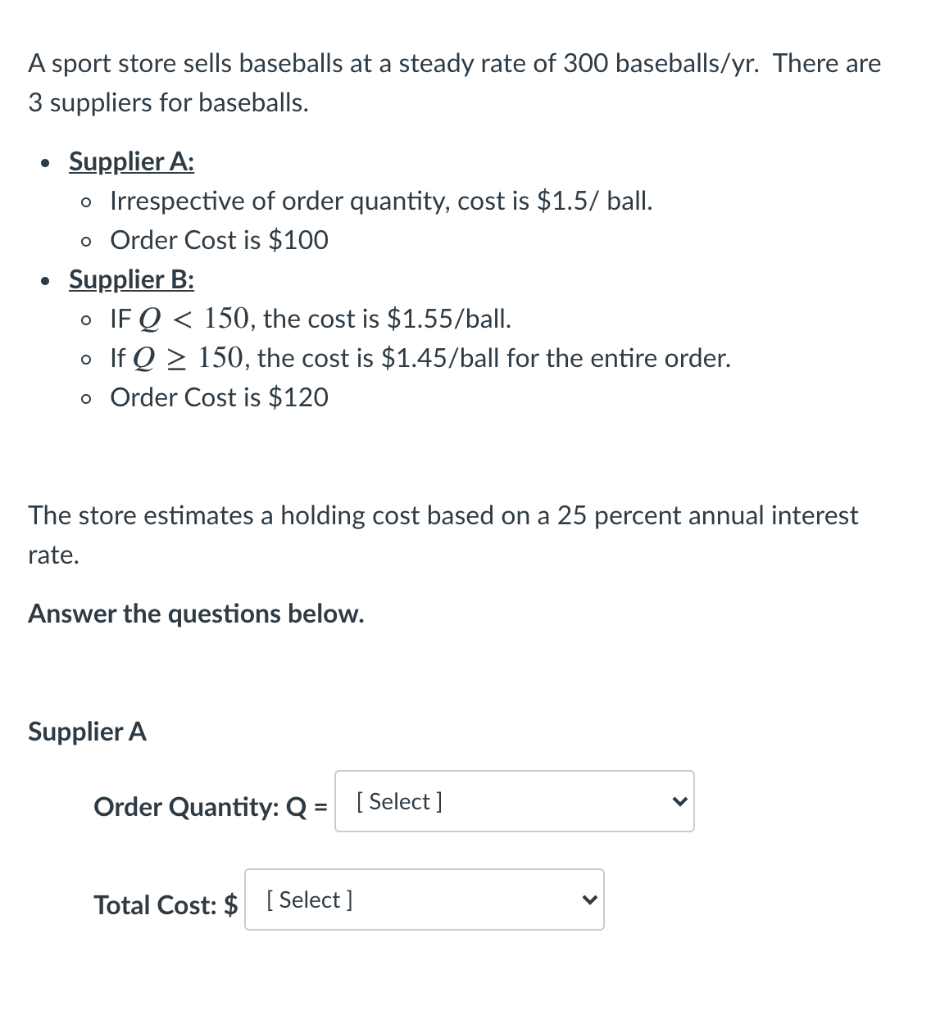 A sport store sells baseballs at a steady rate of