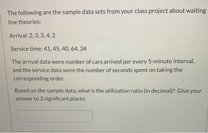 The following are the sample data sets from your